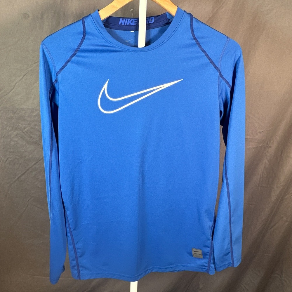 Nike Pro Dri-FIT Boys XL Blue Long Sleeve Compression Shirt 739405-480
